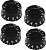 Kit 4 Knob Preto Dourado Para Guitarra Baixo Les Paul Sg Prs - Imagem 1