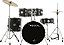 Bateria Acústica Vogga Pulse VPD222 Matte Black Com Pratos - Imagem 1
