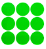 Cartela Adesivos Gaffer Fluorescente Verde P 9 UN 7x7cm Tesa - Imagem 1