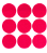 Cartela Adesivos Gaffer Fluorescente Rosa P 9 UN 7x7cm Tesa - Imagem 1