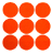 Cartela Adesivos Gaffer Fluorescente Laranja 9 UN 7x7cm Tesa - Imagem 1