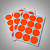 Cartela Adesivos Gaffer Fluorescente Laranja 9 UN 7x7cm Tesa - Imagem 4