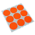 Cartela Adesivos Gaffer Fluorescente Laranja 9 UN 7x7cm Tesa - Imagem 2
