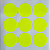 Cartela Adesivos Gaffer Fluorescente Amarelo 9 UN 7x7cm Tesa - Imagem 1