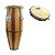 Atabaque 60cm Afin Presilha Metal + Pandeiro 10" Torelli Couro - Imagem 1