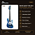 Contrabaixo Seizi Fun Jazu Jazz Bass 4 Royal Blue Sparkle - Imagem 2