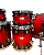 Shell Pack Bateria Pearl Decade Maple 22 Deep Red Burst - Imagem 7