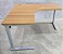Mesa de Escritório em L Usada Alberflex 140x140cm Tampo 25mm Amadeirado Base em Aço *Tampo c/ Avaria* - Imagem 8