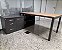 Mesa de Escritório Presidente 1,60 x 1,70m c/ Armário Anexo 3 Gavetas + 1 Porta + Prateleira Mesa a Direita *SEMINOVO* - Imagem 1
