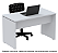 Mesa de Escritório Tampo Cinza Cristal 25mm 1,20x0,60m M1200P25PP CC/CC *Produto Novo* - Imagem 3