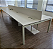 Estação de Trabalho Usada 6 Lugares 3,90x1,40m c/ Divisor Caixa Elétrica e Base CPU - Cor gema de Ovo - Imagem 1
