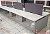 Estação Trabalho Bortolini Plataforma 6 Lugares 420x140cm Divisor Central XCalha elétrica - Imagem 1