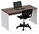 Mesa de Escritório Corporativa Pé Painel e Tampo 25mm M1340 P25PP WN/PR 1,34m x 0,60m - Imagem 2