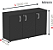 Armário Baixo Credenza 3 Portas 1,20m x 0,40m x 0,75m Preto - Imagem 3
