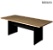 Mesa de Reunião 2,00m x 0,90m Tampo Encabeçado 30mm Macadâmia Base Pé Painel *NV* - Imagem 1
