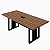 Mesa de Reunião Pé Quadro 2,00m x 0,90m Tampo 40mm Encabeçado c/ Caixa de tomada ABS - Nogal/Preto - Imagem 2