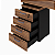 Gaveteiro Volante 4 Gavetas c/ Tampo Mesa Complemento Nogal/Preto 900x450x735mm (Larg/Prof/Alt) - Imagem 6