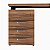 Gaveteiro Volante 4 Gavetas c/ Tampo Mesa Complemento Nogal/Preto 900x450x735mm (Larg/Prof/Alt) - Imagem 5