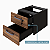 Gaveteiro Suspenso 2 Gavetas Nogal/Preto 400x330x290mm (Larg/Prof/Alt) - Imagem 3
