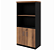 Armário Alto Misto Nicho + 2 Portas c/ Prateleiras (1 fixa/2 reguláveis) Nogal/Preto 800x450x1615mm (Larg/Prof/Alt) - Imagem 1