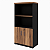 Armário Alto Misto Nicho + 2 Portas c/ Prateleiras (1 fixa/2 reguláveis) Nogal/Preto 800x450x1615mm (Larg/Prof/Alt) - Imagem 6