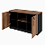 Armário Baixo Credenza 2 Portas + Nicho Central c/ Prateleiras Nogal/Preto 1200x450x735mm (Larg/Prof/Alt) - Imagem 2