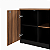 Armário Baixo Credenza 2 Portas + Nicho Central c/ Prateleiras Nogal/Preto 1200x450x735mm (Larg/Prof/Alt) - Imagem 10