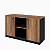 Armário Baixo Credenza 2 Portas + Nicho Central c/ Prateleiras Nogal/Preto 1200x450x735mm (Larg/Prof/Alt) - Imagem 6