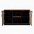 Armário Baixo Credenza 2 Portas + Nicho Central c/ Prateleiras Nogal/Preto 1200x450x735mm (Larg/Prof/Alt) - Imagem 7