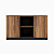 Armário Baixo Credenza 2 Portas + Nicho Central c/ Prateleiras Nogal/Preto 1200x450x735mm (Larg/Prof/Alt) - Imagem 5