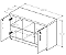 Armário Baixo Credenza 2 Portas + Nicho Central c/ Prateleiras Nogal/Preto 1200x450x735mm (Larg/Prof/Alt) - Imagem 9