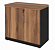 Armário Baixo 2 Portas c/ 1 Prateleira reguláveis Nogal/Preto 800x450x735mm (Larg/Prof/Alt) - Imagem 1
