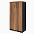 Armário Alto 2 Portas c/ 3 Prateleiras (1 fixa/2 reguláveis) Nogal/Preto 800x450	x1615mm (Larg/Prof/Alt) - Imagem 13