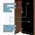 Armário Alto 2 Portas c/ 3 Prateleiras (1 fixa/2 reguláveis) Nogal/Preto 800x450	x1615mm (Larg/Prof/Alt) - Imagem 7