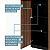 Armário Alto 2 Portas c/ 3 Prateleiras (1 fixa/2 reguláveis) Nogal/Preto 800x450	x1615mm (Larg/Prof/Alt) - Imagem 4