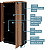Armário Alto 2 Portas c/ 3 Prateleiras (1 fixa/2 reguláveis) Nogal/Preto 800x450	x1615mm (Larg/Prof/Alt) - Imagem 3
