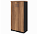 Armário Alto 2 Portas c/ 3 Prateleiras (1 fixa/2 reguláveis) Nogal/Preto 800x450	x1615mm (Larg/Prof/Alt) - Imagem 1