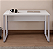 Mesa de Escritório Tampo MDP Cor Cinza Cristal Encabeçado 30mm Base Metálica Quadro CC - Imagem 3