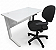 Kit Empredendor Mesa Usada Tampo 25mm Branco 1,20m x 0,60m Base em Aço + Cadeira Executiva Usada c/ Apoio de Braço - Imagem 3