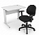 Kit Home Office Cadeira Executiva Usada + Mesa de Escritório Usada Tampo 25mm 0,80m x 0,60m Cinza Cristal - Imagem 4