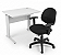 Kit Home Office Cadeira Executiva Usada + Mesa de Escritório Usada Tampo 25mm 0,80m x 0,60m Cinza Cristal - Imagem 1
