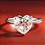 Anel Moissanite Lapidação Coração - Imagem 3