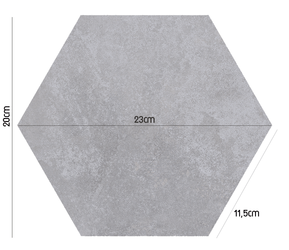 Revestimento Ceral 20x23x11,5 Hexagonal Cimento - Cx1,02 - Imagem 1