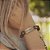 Pulseira Em Couro Marrom Fina Paz E Bem - Imagem 3