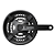Pedivela Shimano Tourney FC-TY301 6/7/8v 48/38/28d 170mm ponta quadrada com protetor de corrente  preto - Imagem 1
