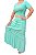 Conjunto Blusa  Modal/ Saia Longa Pipoca  Azul - Amorecas Fashion - Imagem 2