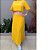 Conjunto Cropped Com Saia Longa Amarelo Amorecas Fashion - Imagem 1