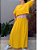 Conjunto Cropped Com Saia Longa Amarelo Amorecas Fashion - Imagem 4