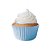 Forminha Greasepel Mini Cupcake Azul Bebê  N.02 Lisa 45 unidades Mago - Imagem 1