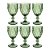Conjunto 6 Taças de Vidro 340ml Diamond Ud House - Verde - Imagem 1